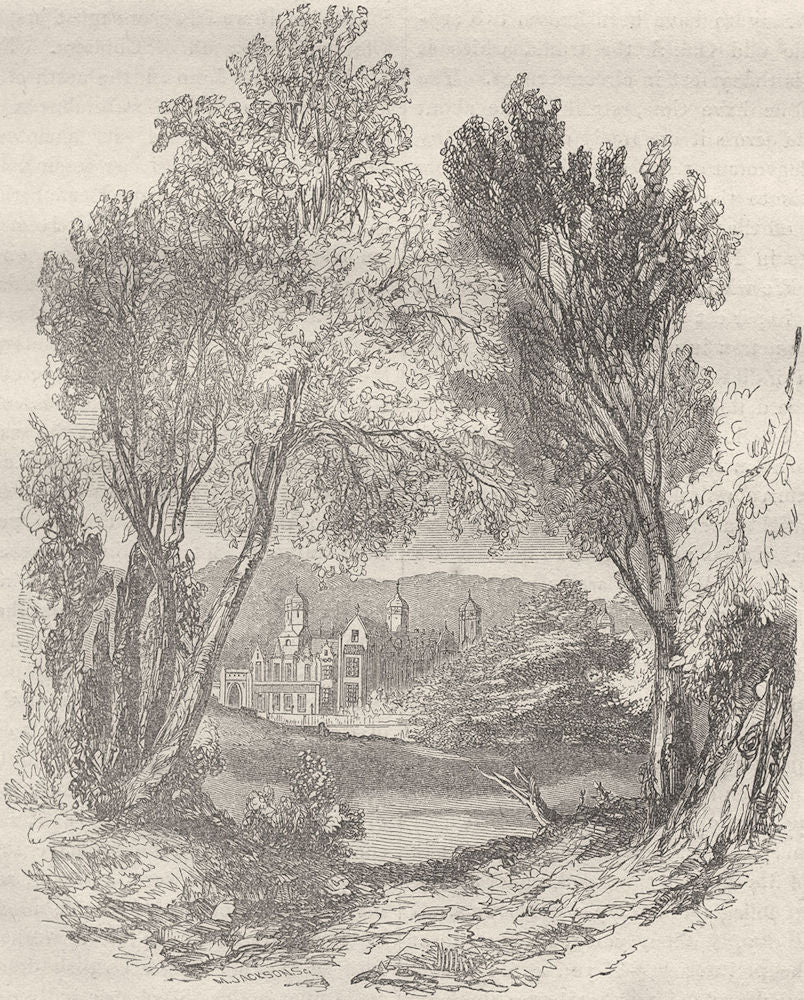 KENT. Cobham Hall 1850 old antique vintage print picture